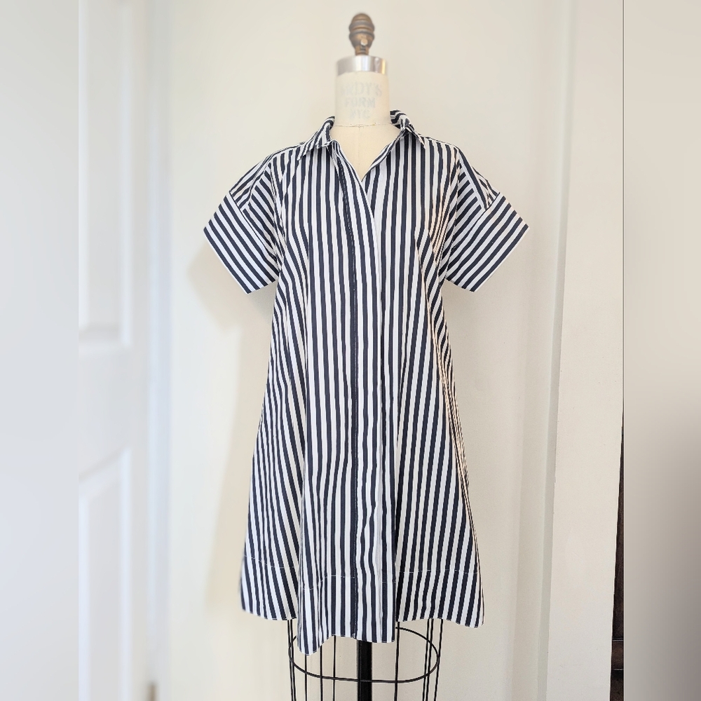 Loft Striped Short Sleeve Dress